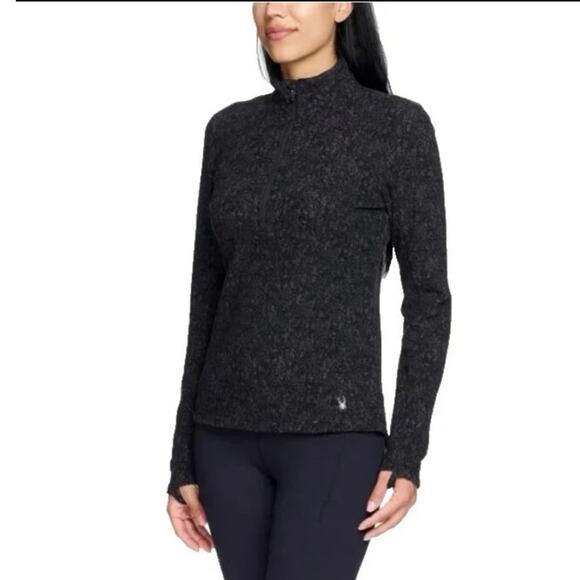 Spyder Ladies' Fleece Printed Half Zip Black/gray Women's - Picture 2 of 6